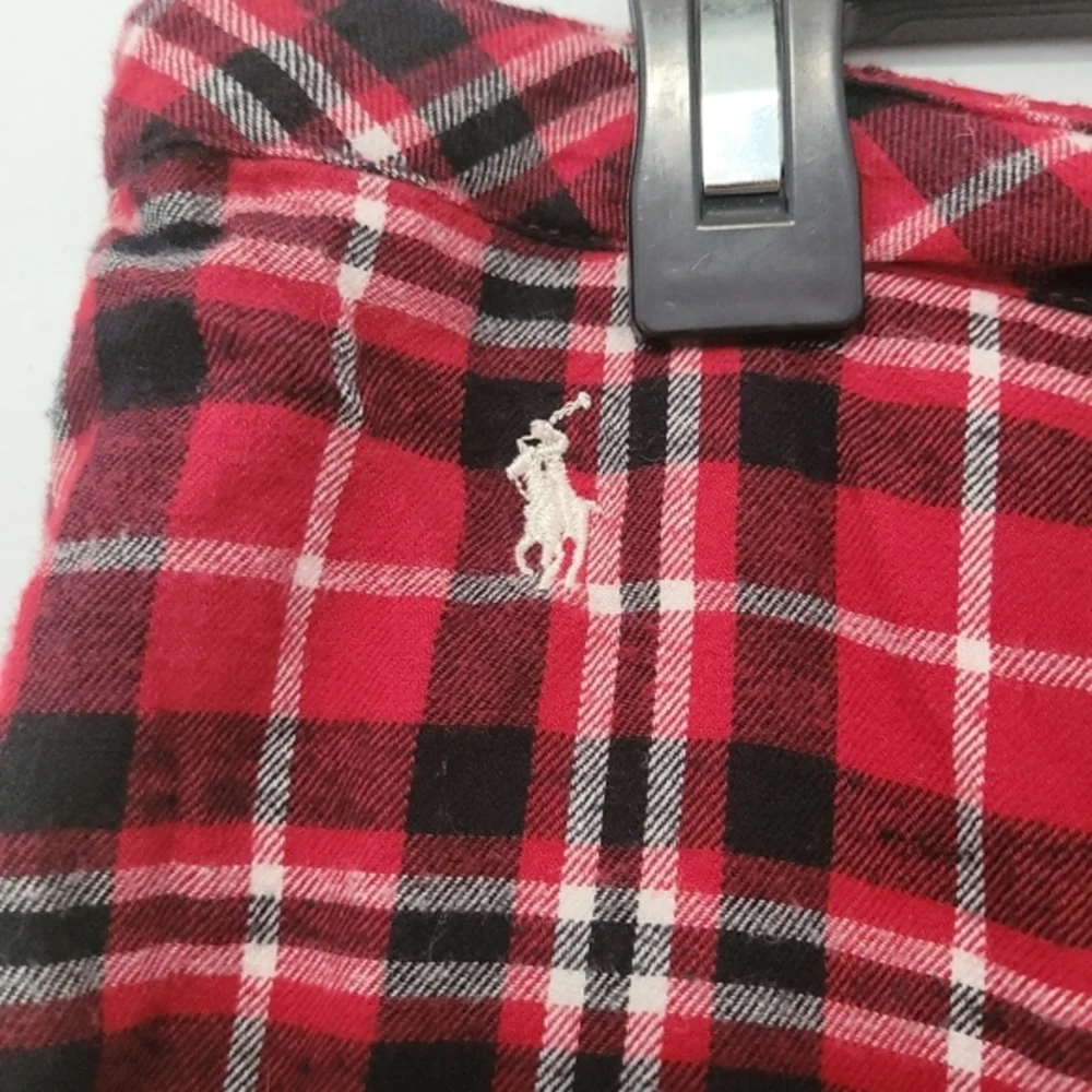 Ralph Lauren Men's Red Plaid Flannel Pajama Pants‎ Size M Loungewear Holiday